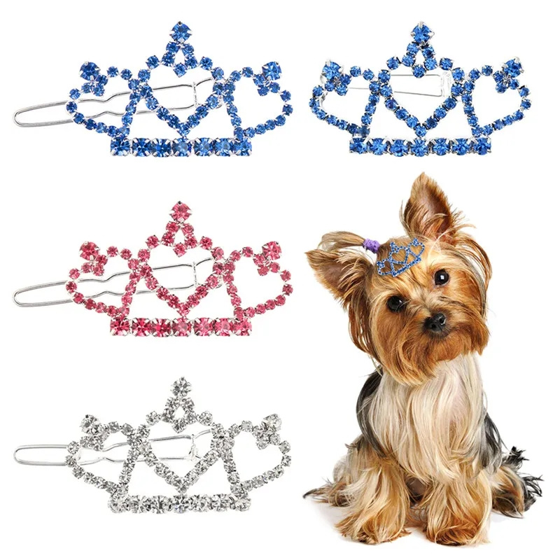 Pet Supplies York - Jepit rambut anjing kristal Bling halus