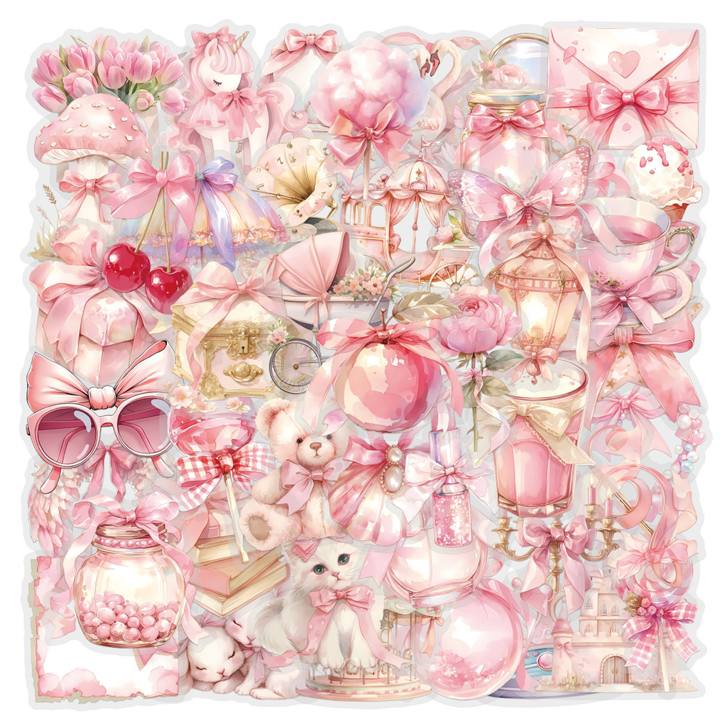 Pet Supplies In Store - 60 Buah Paket Stiker Coquette Pink