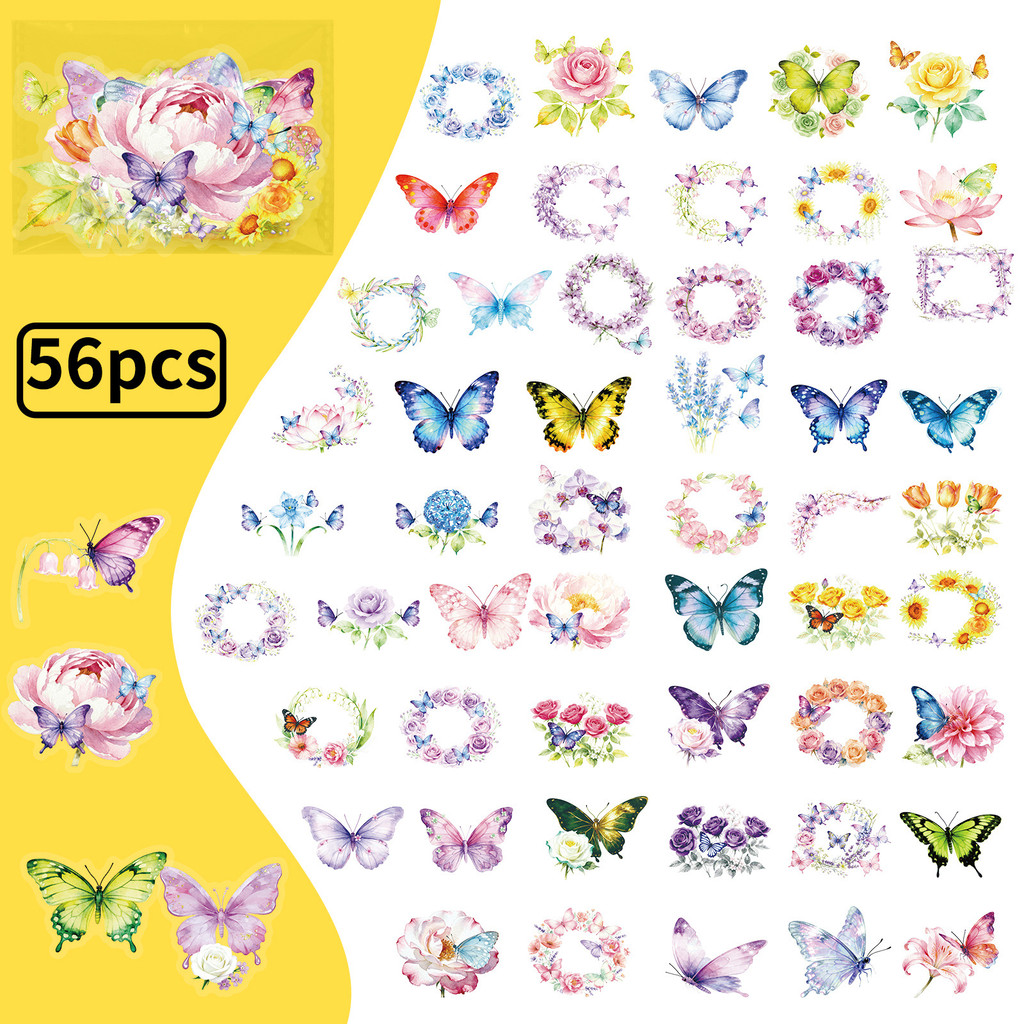 56 Buah Stiker Kupu-kupu & Bun - Pet Supplies In Store ulasan dan harga