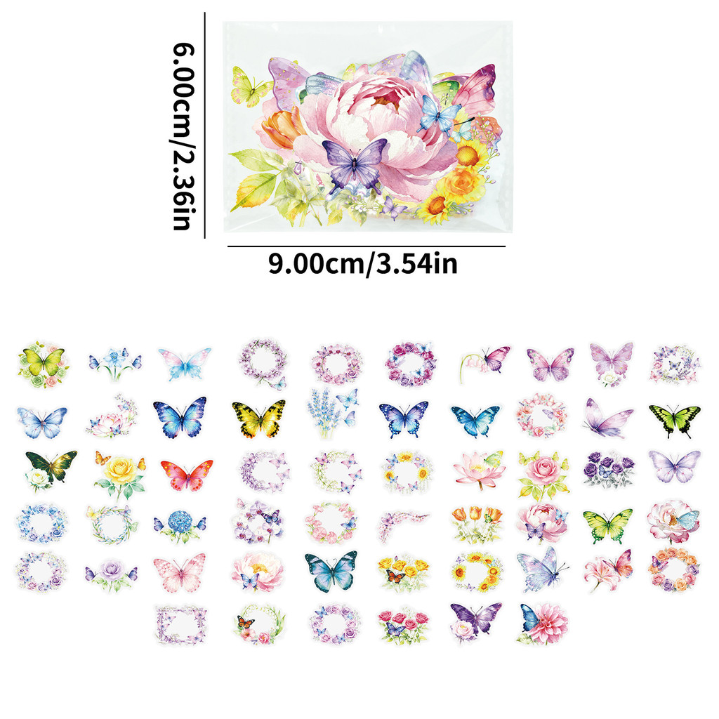 56 Buah Stiker Kupu-kupu & Bun - Pet Supplies In Store ulasan dan harga